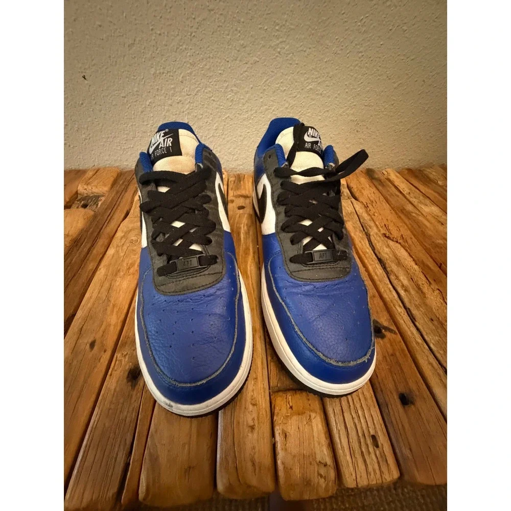 Nike Air Force 1 Low 9.5 Blue White Black DV3892-900 Leather Sneakers